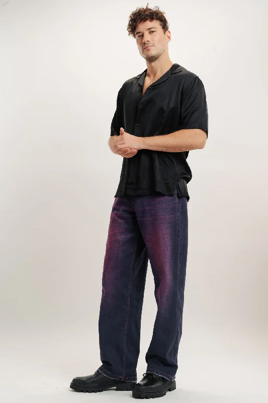 Spectral Violet Men's Wide Jeans