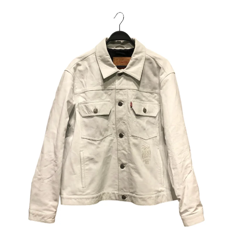 STUSSY/Levi's/Leather Jkt/XL/Leather/WHT/