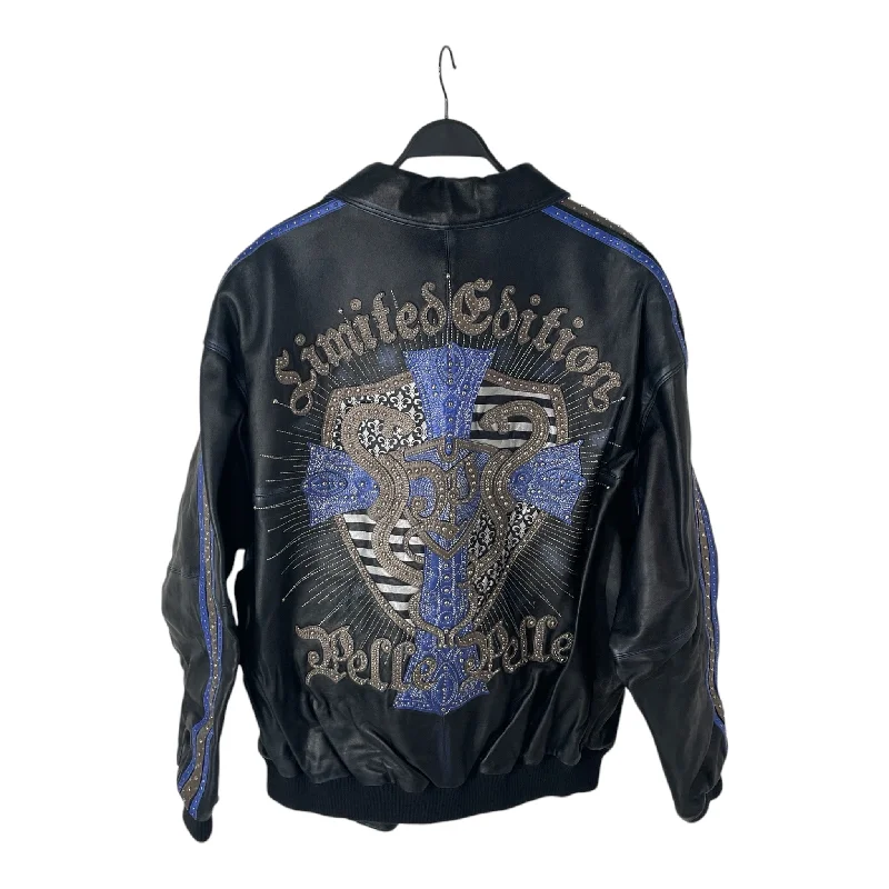 Pelle Pelle/Leather Jkt/56/Leather/BLK/LIMITED EDITION BLUE CROSS