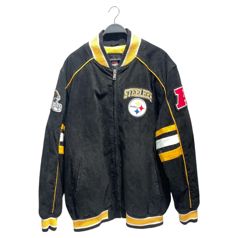 NFL/Leather Jkt/XXL/Leather/BLK/steelers vintage jakcet