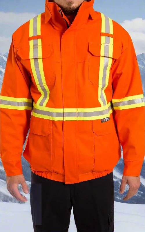 3 in 1 Premium Orange AR/FR Insulated Bomber Jacket w/CSA Striping