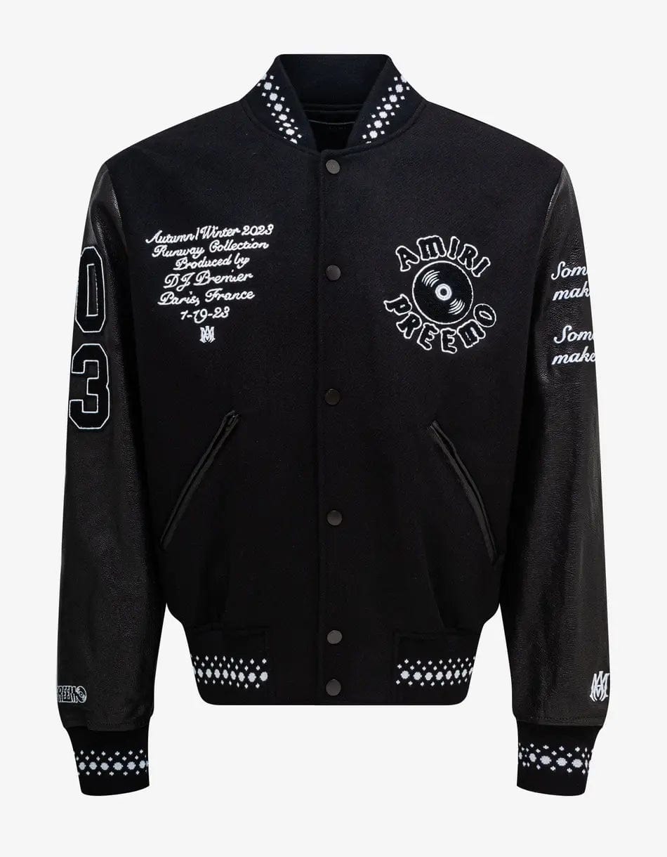 Amiri Black DJ Premier Varsity Jacket