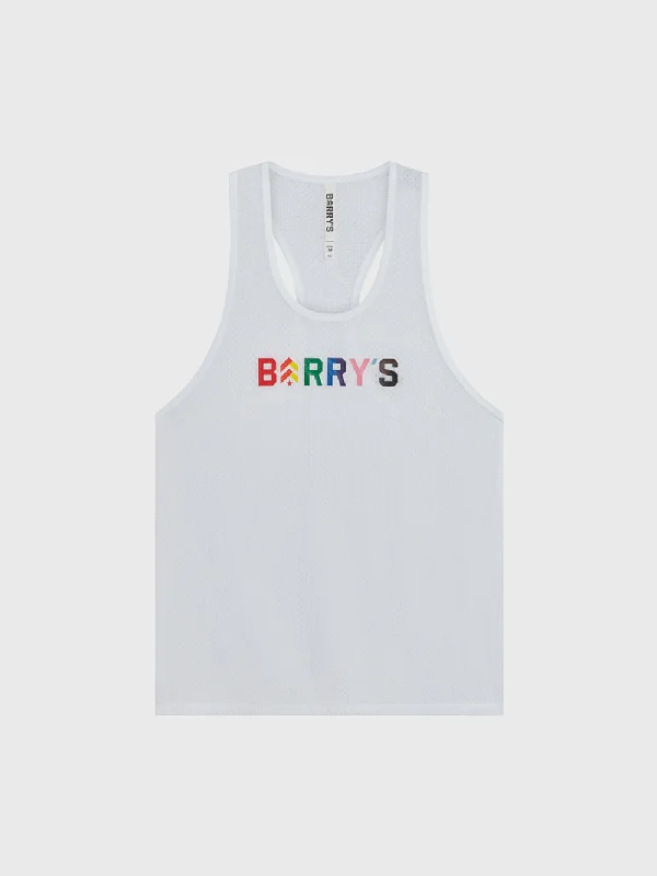 BARRY'S PRIDE RELAY WHITE MESH TANK