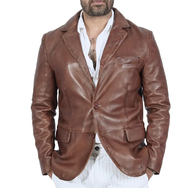 Blazer Harper Brown Leather Jacket