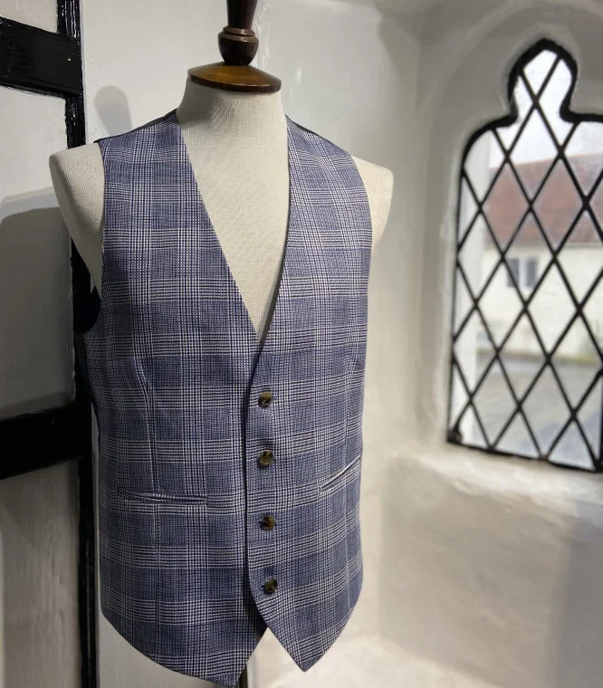 BLUE CHECK COLT WAISTCOAT