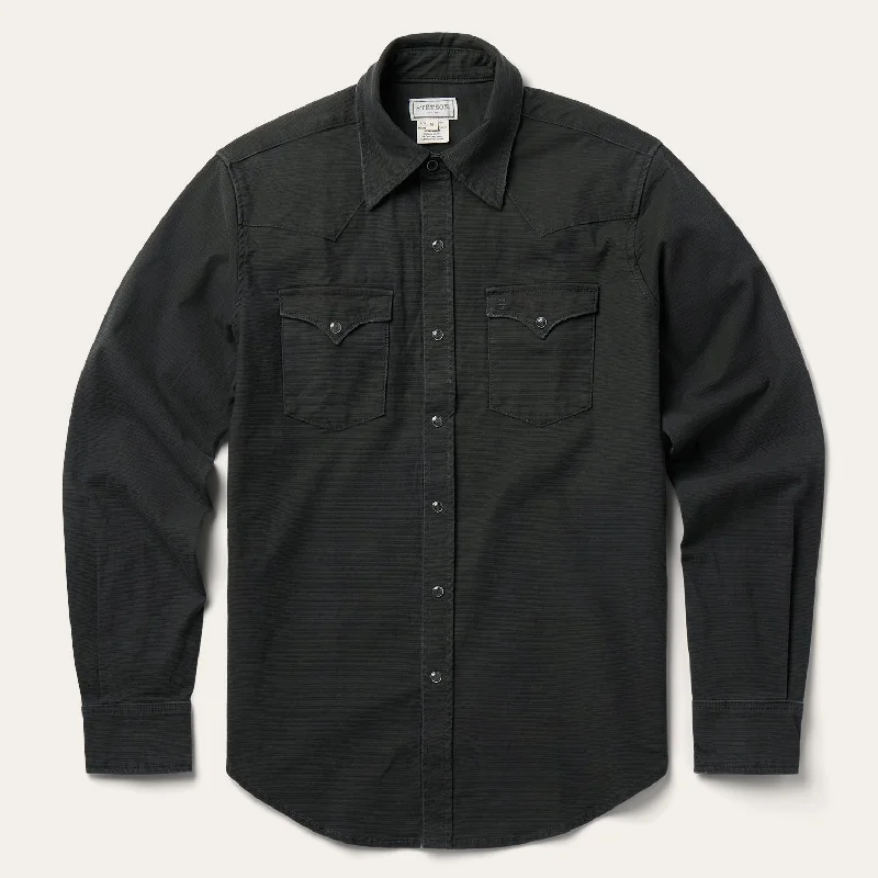 Charcoal Corded Denim Shirt