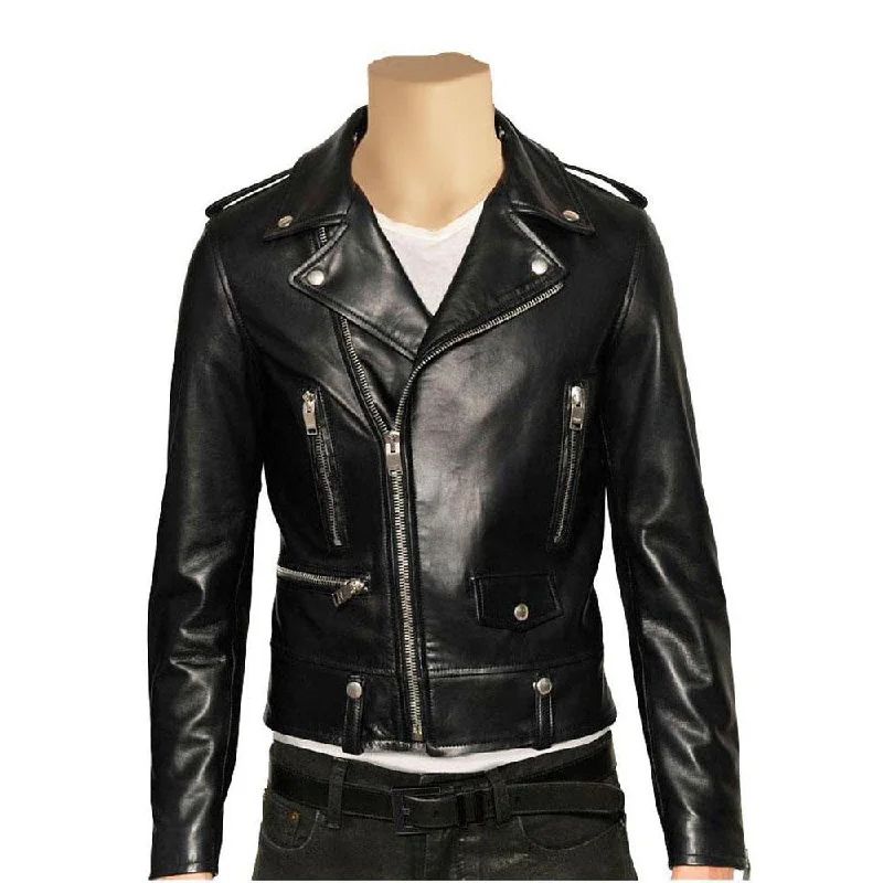 Classic biker style jacket with Epaulette