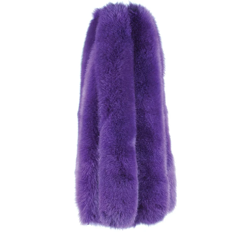 Dyed Ranch Fox Skin Parka Strip - Purple