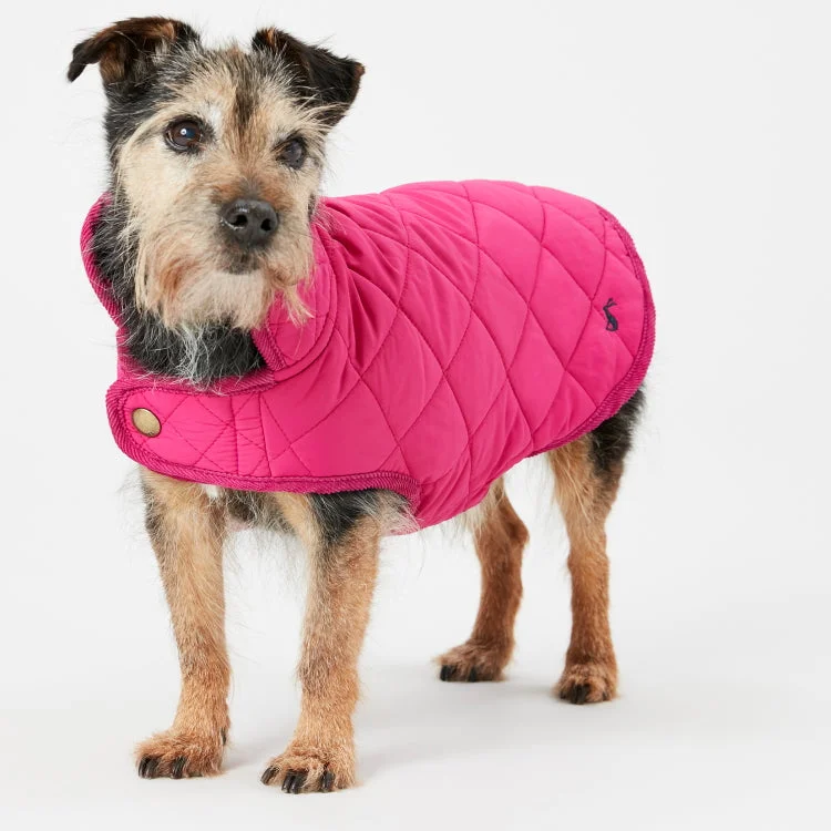 Joules Quilted Dog Coat - Raspberry