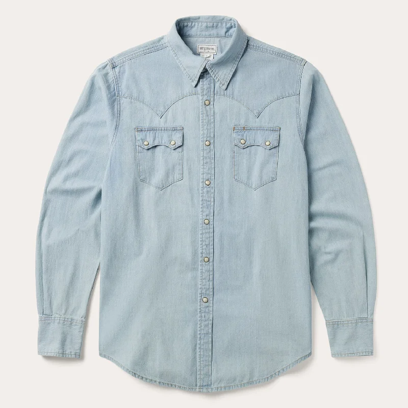 Light Blue Denim Western Shirt