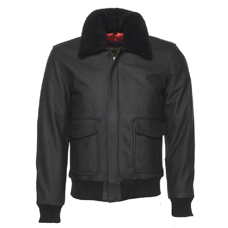 Matte Black A2 Bomber Leather jacket