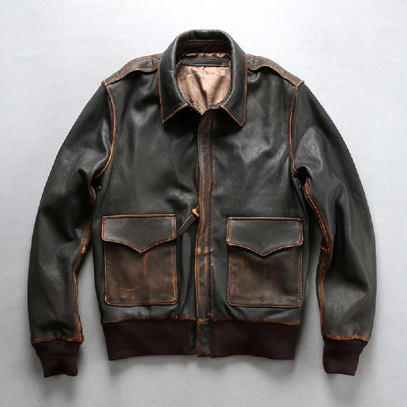 Men's Vintage Goatskin A2 Pilot Jacket