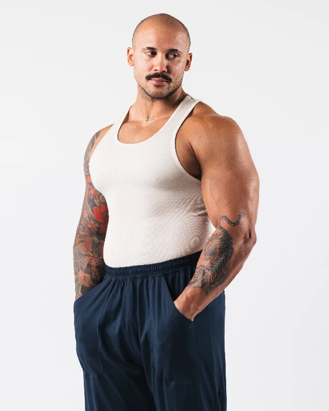 Zero Ribbed Tank 2pk - Cream