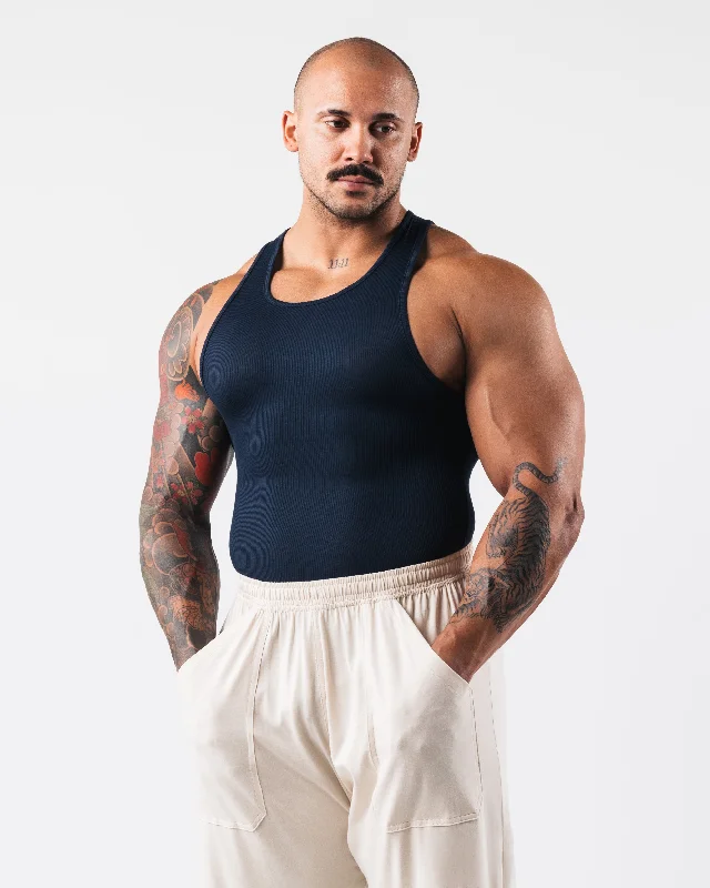 Zero Ribbed Tank 2pk - Navy