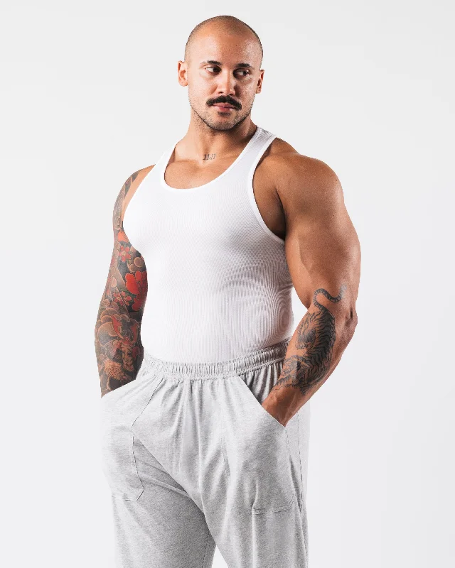 Zero Ribbed Tank 2pk - White