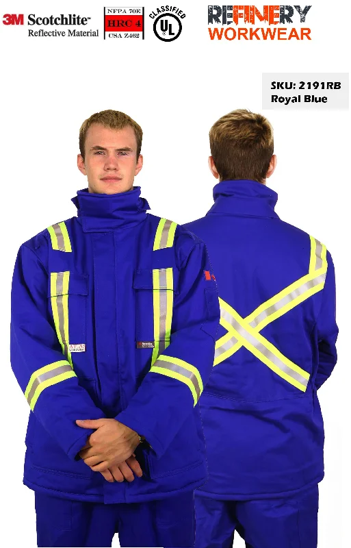 RWW Premium FR Royal Blue Insulated Parkas w/ 2" CSA Striping