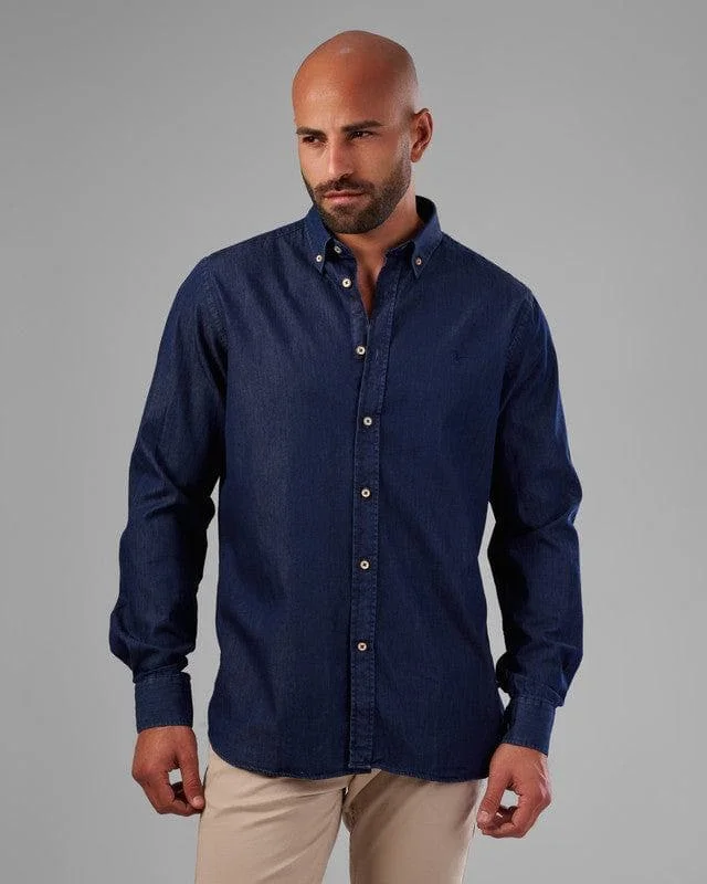 LONG SLEEVE DENIM SHIRT - DARK JEANS