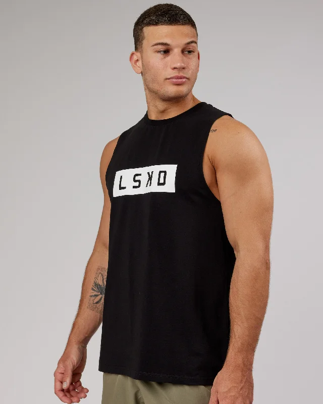 Strength FLXCotton Training Fit Tank - Black-White