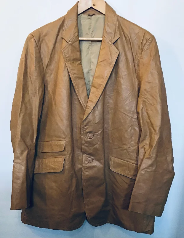 Tan Leather Blazer (size 44inch chest)