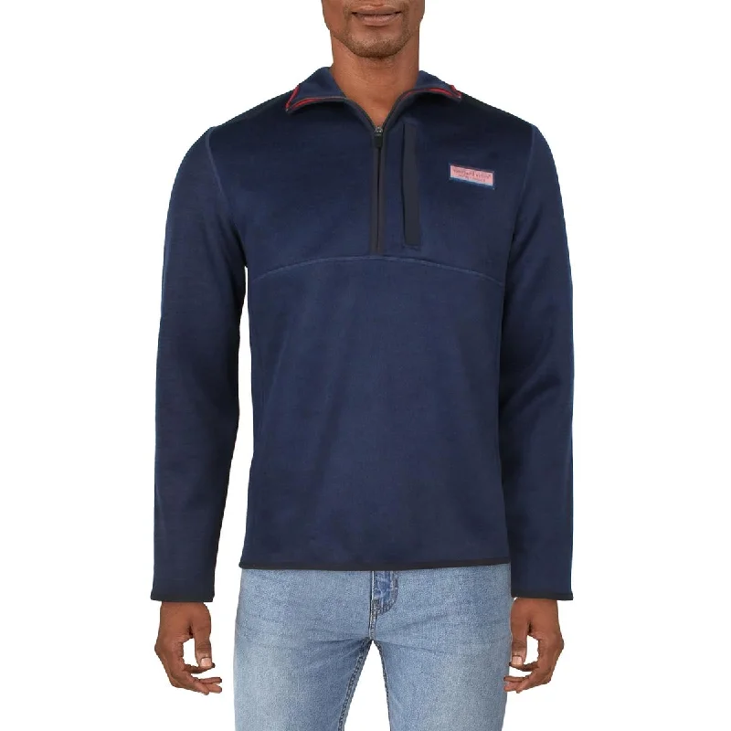 Vineyard Vines Mens Long Sleeve Ribbed 3/4 Zip Pullover