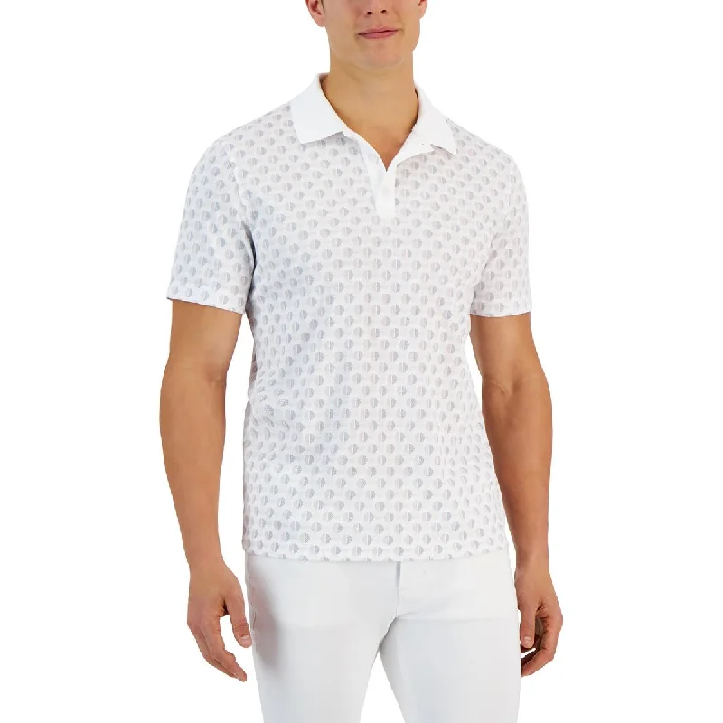 Alfani Mens Collared Geo-Printed Polo