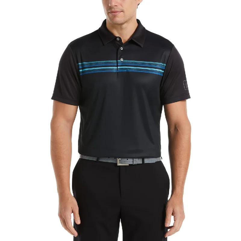 PGA Tour Mens Striped Moisture Wicking Polo