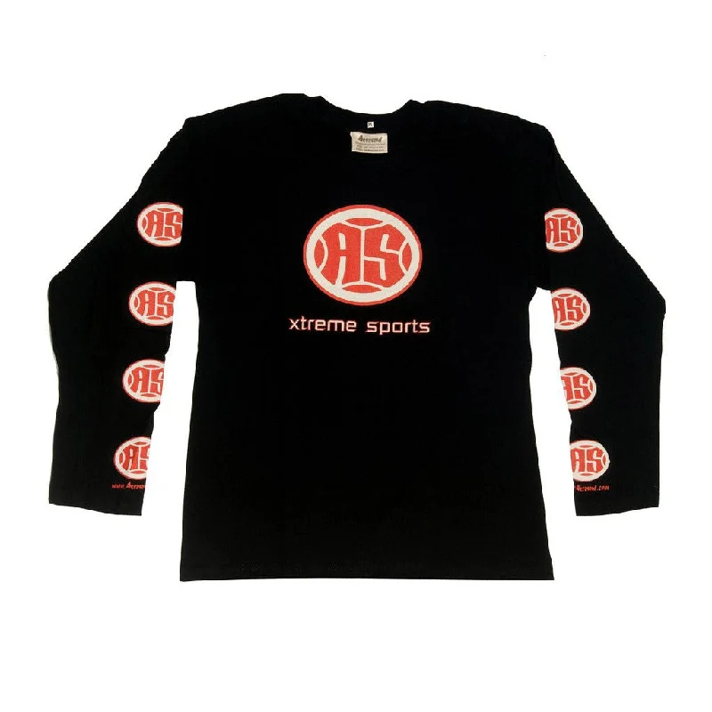 A.S. Xtreme Long Sleeve T-Shirt - Red Logo (Black)