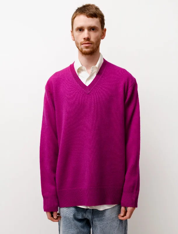 V-Neck Cashmix Sweater Magenta