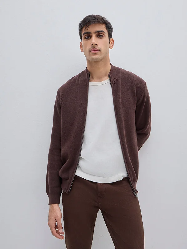 Ascot Brown Relaxed-Fit Cotton Blend Jacket