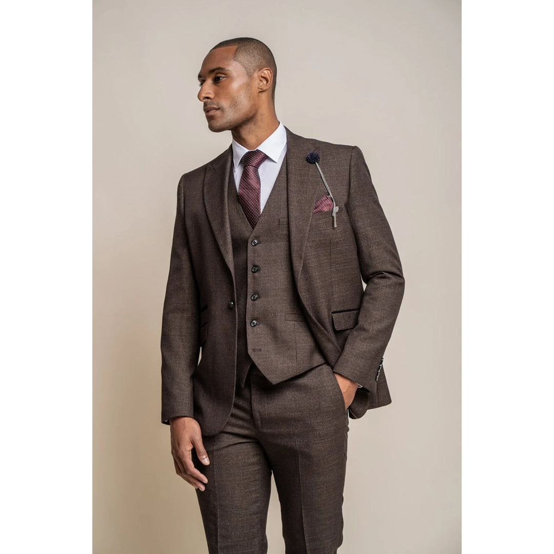 Caridi - Men's Tweed Brown Blazer