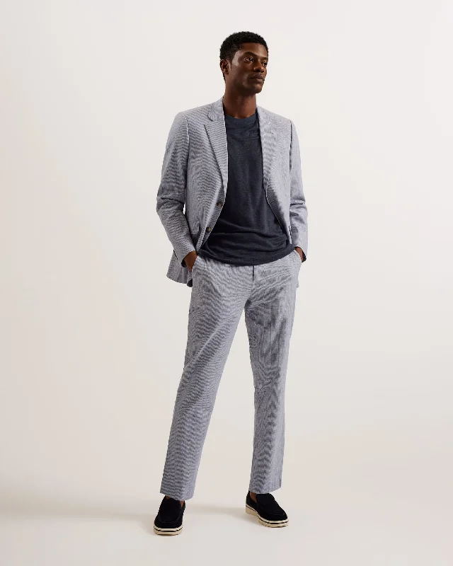 Frankj Slim Fit Pinstripe Cotton Blazer Lt-Grey