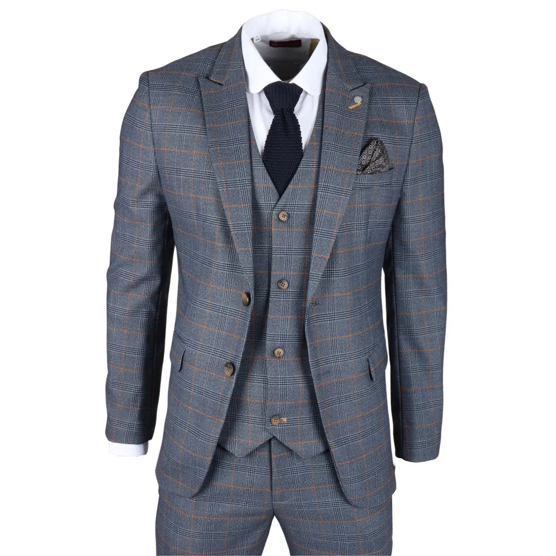 Gisborne - Men's Navy Checked Blazer