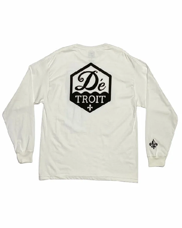 Ink Detroit Day twah Long Sleeve T-Shirt - White