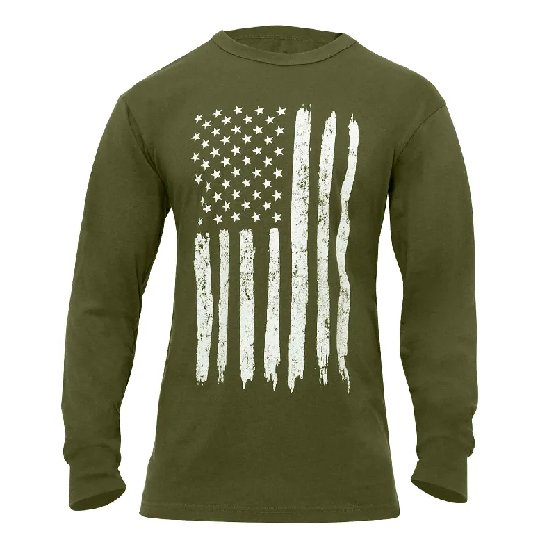 Distressed Flag Long Sleeve T-shirt