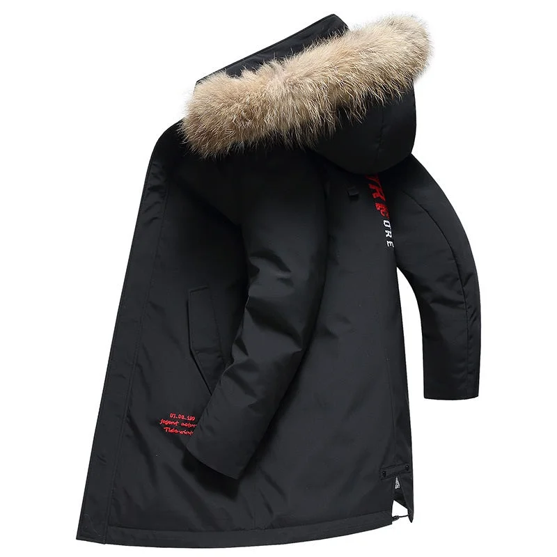 Men's Winter Outdoor Fur Hooded Down Jacket