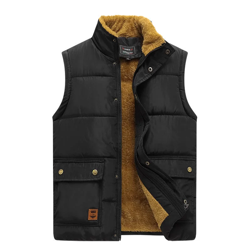 Mens Winter Vests Outerwear Fleece Lined Puffer Vest