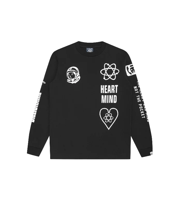 MULTI PRINT L/S T-SHIRT - BLACK