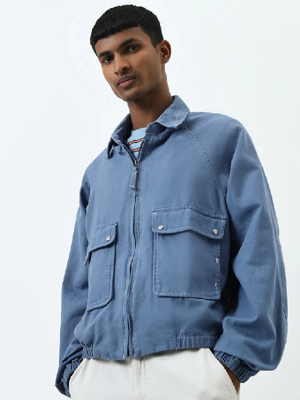 Nuon Blue Relaxed-Fit Cotton Jacket