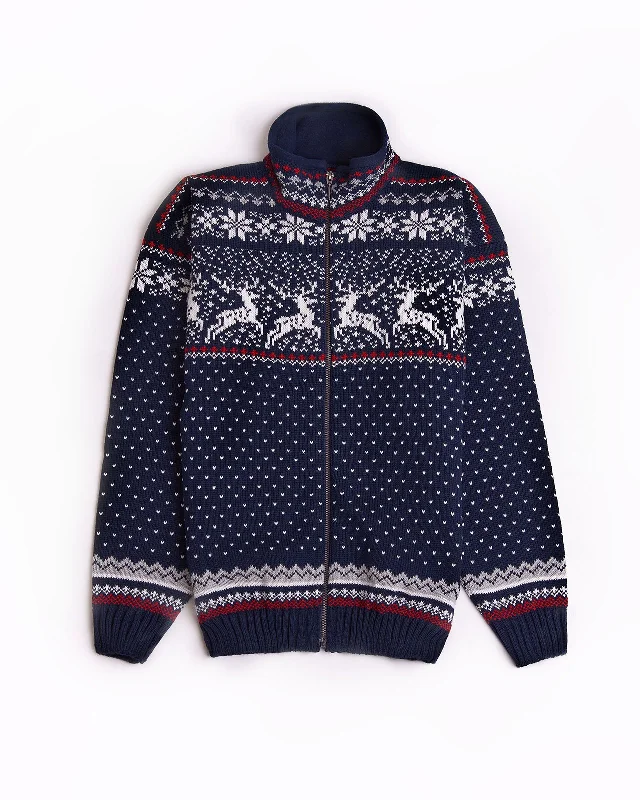 Reindeer zipper cardigan