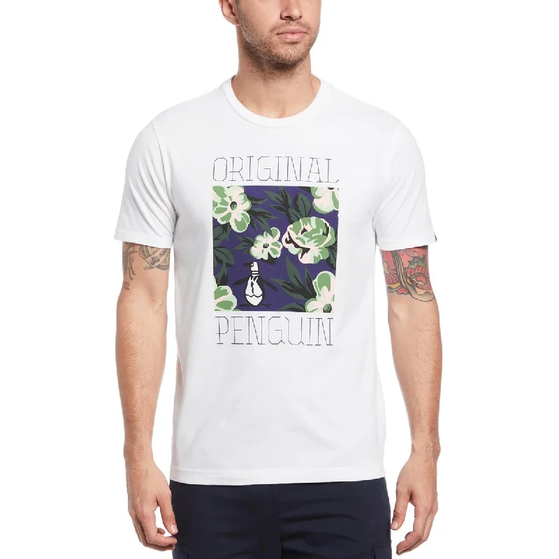 Original Penguin Mens Cotton Foral Graphic T-Shirt