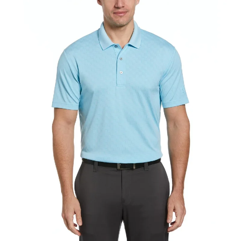 PGA Tour Mens Collared Geometric Polo